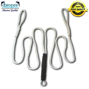 1" X 15' Three Strand Double Anchor Shock System Bridle / Anchor Snubber Line with SS thimble.