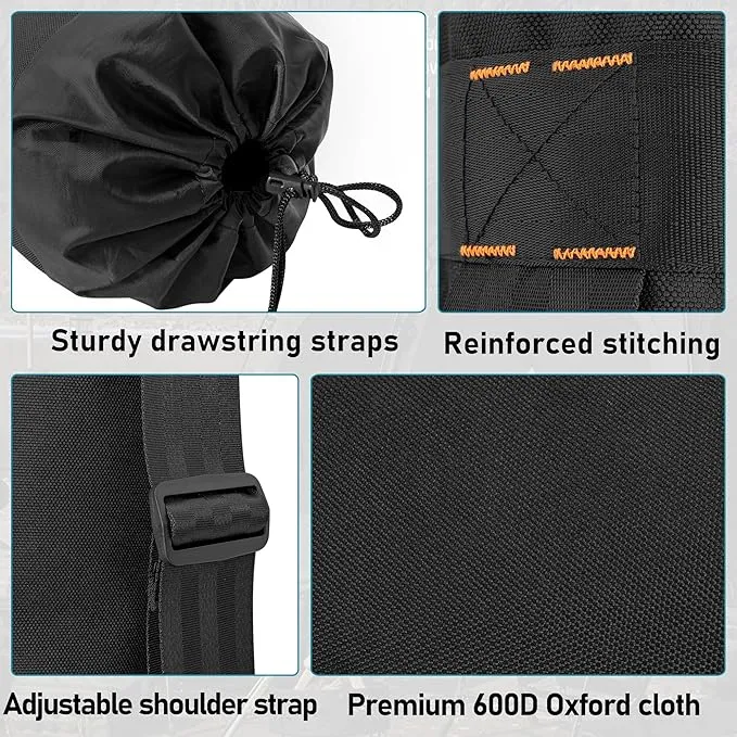 2 Pack Camp Chair Replacement Bag Outdoor Folding Chair Carrying Bag with Shoulder Strap Heavy Duty Chair Bag 51 inches(Black)