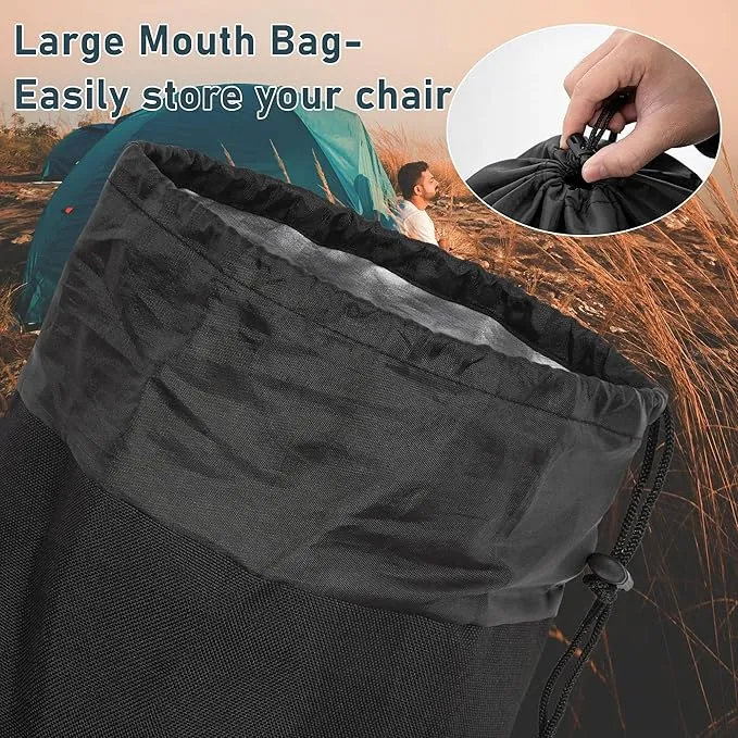 2 Pack Camp Chair Replacement Bag Outdoor Folding Chair Carrying Bag with Shoulder Strap Heavy Duty Chair Bag 51 inches(Black)
