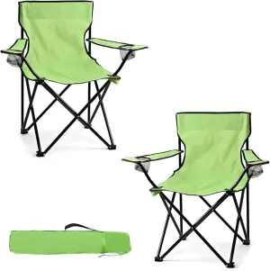 2 Pack Camping Chairs - Lightweight and Supportive Chairs for Teens and Lightweight Individuals - Compact, Durable, and Portable - Ideal for Camping, Hiking, Beach, and Picnics - Carry Bag
