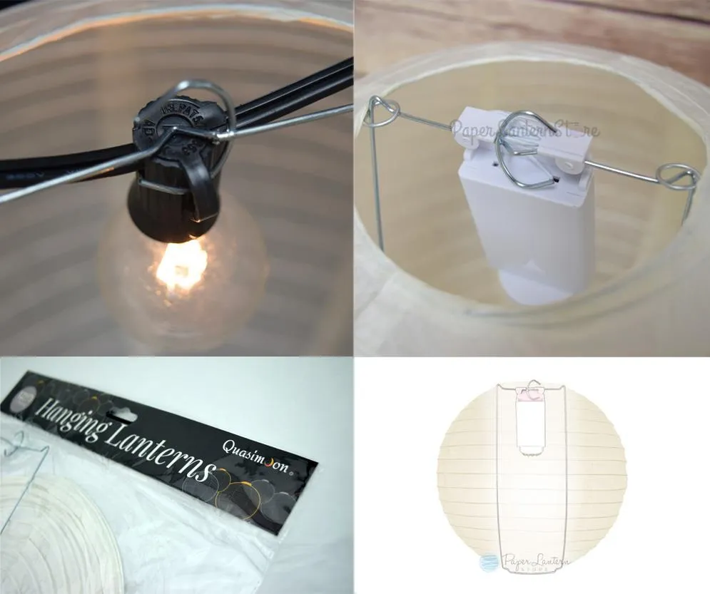 30 Inch Beige / Ivory Jumbo Free-Style Ribbing Round Paper Lantern