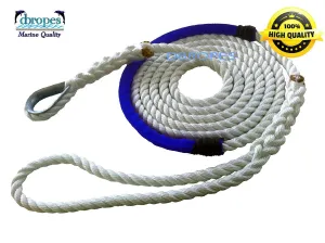 3/8" X 12' Three Strand Mooring Pendant 100% Nylon Rope with Thimble and Chafe Guard. (Tensile Strength 3700 Lbs.) Made in USA. FREE EXPEDITED SHIPPING. (Select color before add to cart)