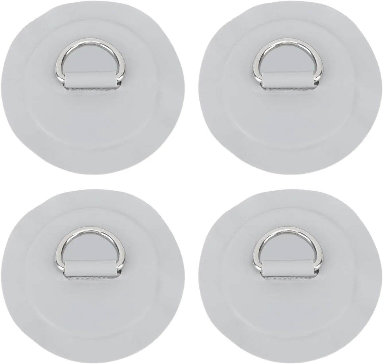 4Pcs D Ring Patch, 8cm Diameter Lightweight High Strength Round D Ring PVC Patch for Inflatable Boat Surfboard Stand Up Paddleboard