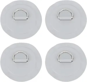 4Pcs D Ring Patch, 8cm Diameter Lightweight High Strength Round D Ring PVC Patch for Inflatable Boat Surfboard Stand Up Paddleboard