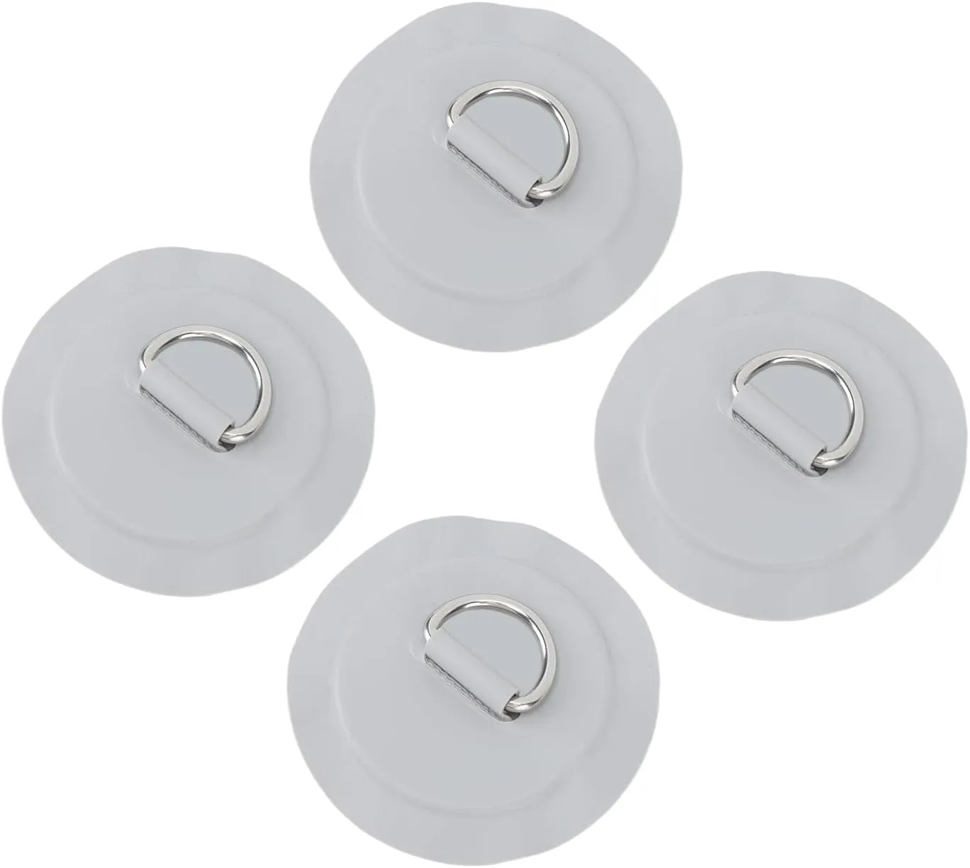 4Pcs D Ring Patch, 8cm Diameter Lightweight High Strength Round D Ring PVC Patch for Inflatable Boat Surfboard Stand Up Paddleboard