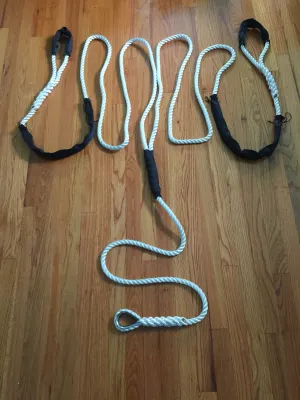 5/8" X 17' Three Strand Double Mooring Pendant 100% Nylon Rope with Stainless Steel Thimble. and 5 Chafe Guards (Tensile Strength 6400 Lbs.) Made in USA. FREE EXPEDITED SHIPPING