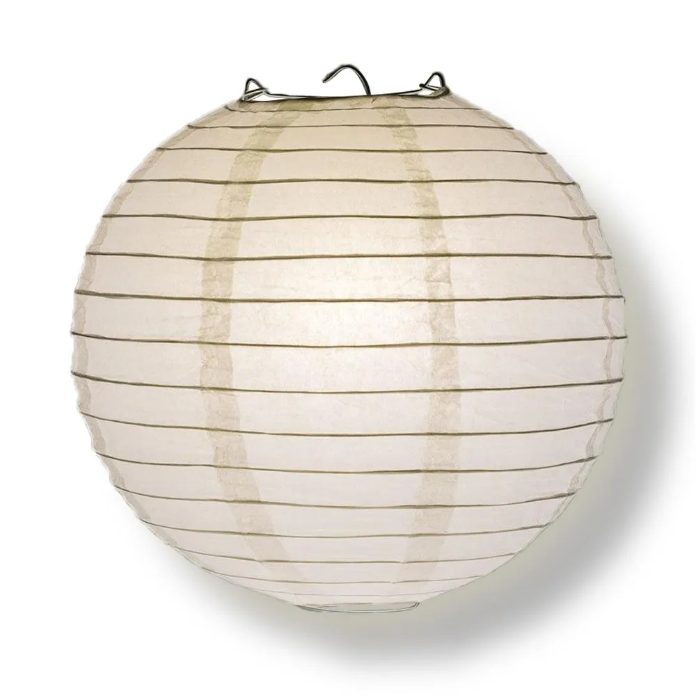 6-Pack 36 Inch White Parallel Ribbing Round Paper Lanterns