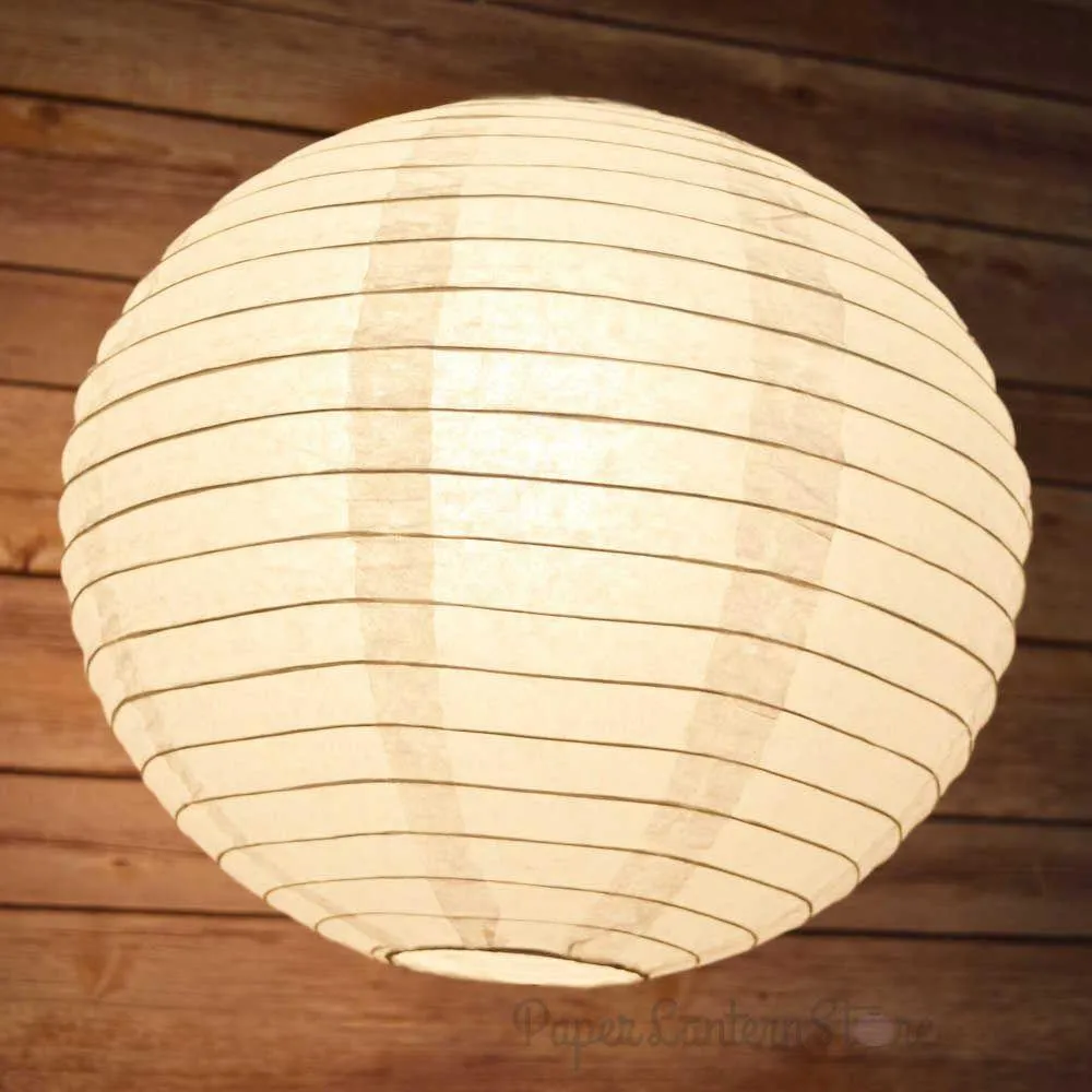 6-Pack 36 Inch White Parallel Ribbing Round Paper Lanterns