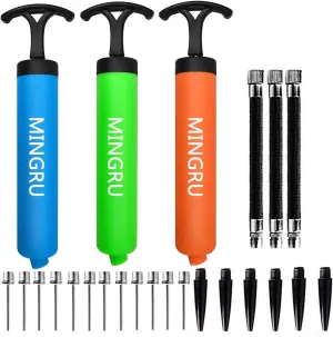 Ball Pump for Basketball, Soccer, Volleyball, Rugby, Water Polo Ball & Other Inflatables Air Pump, Needles and Nozzles Included