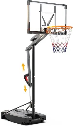 Basketball Hoop Outdoor, 8.5ft Height Adjustable Portable Hoops & Goals with HDPE Backboard and Wheels for Kids/Teens/Adults Backyard, Outdoor, Driveway