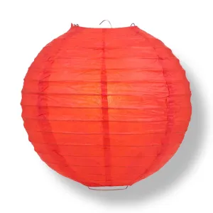 BULK PACK (6) 42" Red Jumbo Round Paper Lantern, Even Ribbing, Chinese Hanging Wedding & Party Decoration