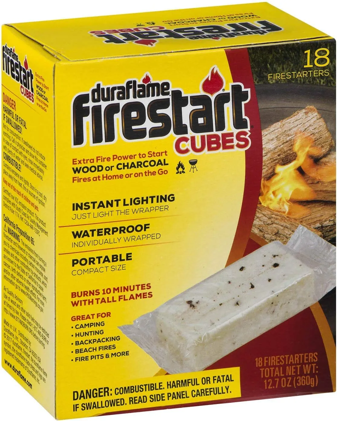 duraflame Firestart CUBES Firelighters, 18 pack