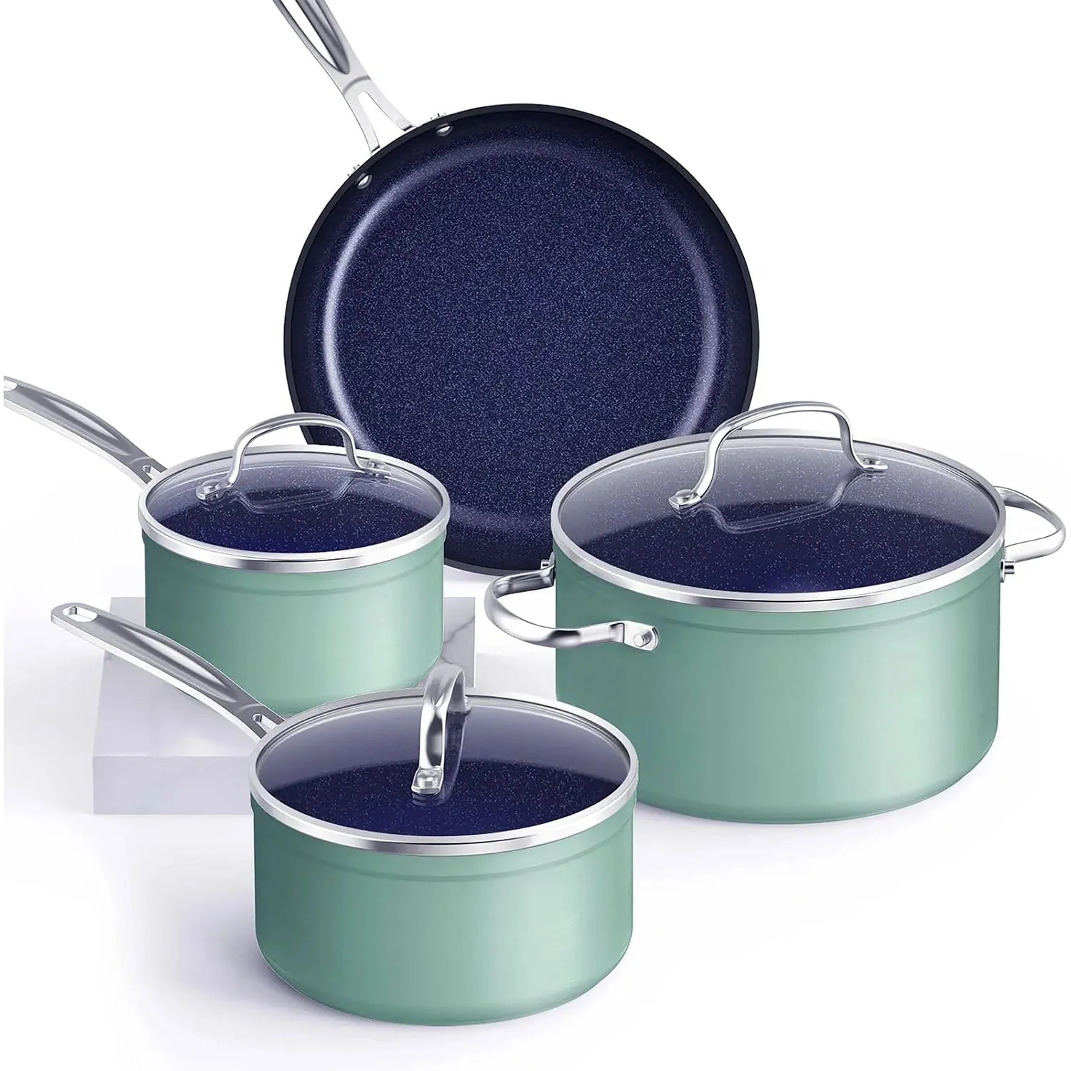 Duralon Blue Non-Stick Cookware 7-Piece Set