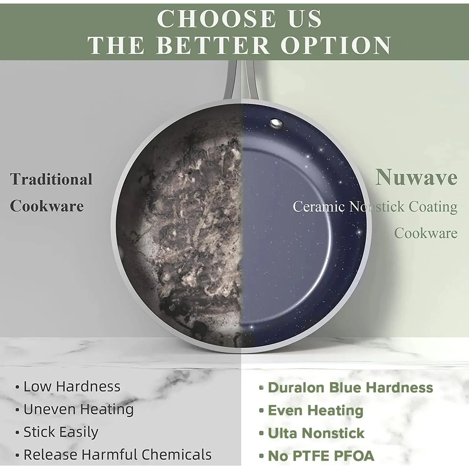 Duralon Blue Non-Stick Cookware 7-Piece Set
