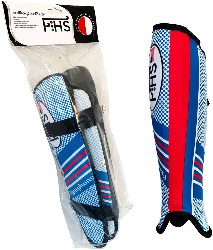Field Hockey Shin Guards Force Symphony Colors White Blue Teal Blue Sizes Small Medium Large