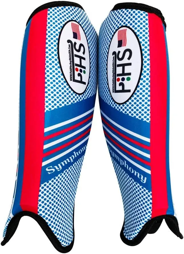 Field Hockey Shin Guards Force Symphony Colors White Blue Teal Blue Sizes Small Medium Large