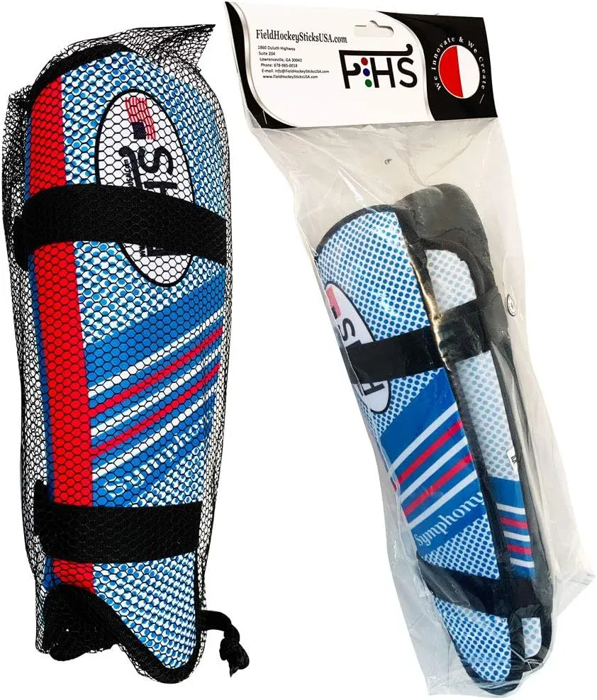 Field Hockey Shin Guards Force Symphony Colors White Blue Teal Blue Sizes Small Medium Large
