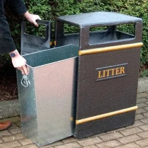 Glass Fibre Slim Outdoor Litter Bin - 98 Litre