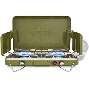 Hike Crew Gas Camping Stove | 20,000 BTU Portable Propane 2 Burner