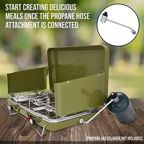 Hike Crew Gas Camping Stove | 20,000 BTU Portable Propane 2 Burner