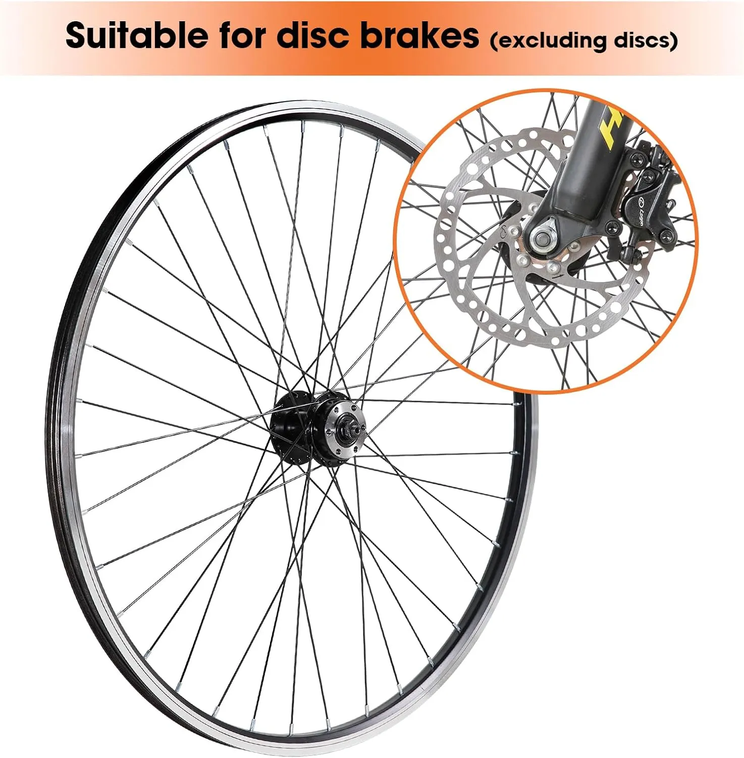 Hiland 26" 27.5" 29" x 1.75" Alloy Bike Rim for 1.75 to 2.215 Inch Tire, Front & Back MTB Wheelset for Dis Brake with 7 Speed Freewheel, Bolt On Axle, Bicycle Accessories for Adult Bikes