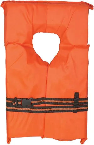 Kemp USA Type 2 PFD Life Jacket for Adults - Lightweight & Adjustable Adult Life Jacket with Buckle Closure - Orange