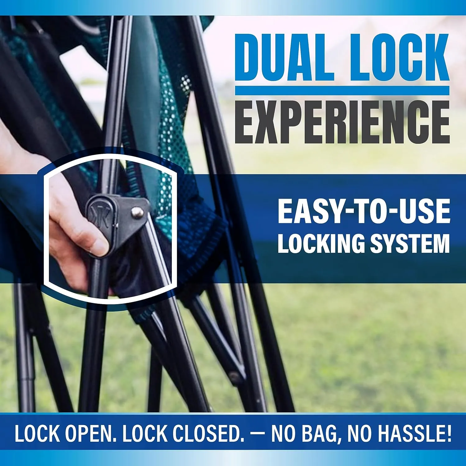 Kijaro Dual Lock Portable Camping Chairs - Enjoy the Outdoors with a Versatile Folding Chair, Sports Chair, Outdoor Chair & Lawn Chair - Dual Lock Feature Locks Position  Ireland Green