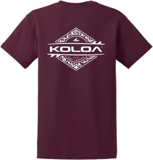 Koloa Surf Diamond Thruster Surfboards Logo Cotton T-Shirts in Reg, Big and Tall