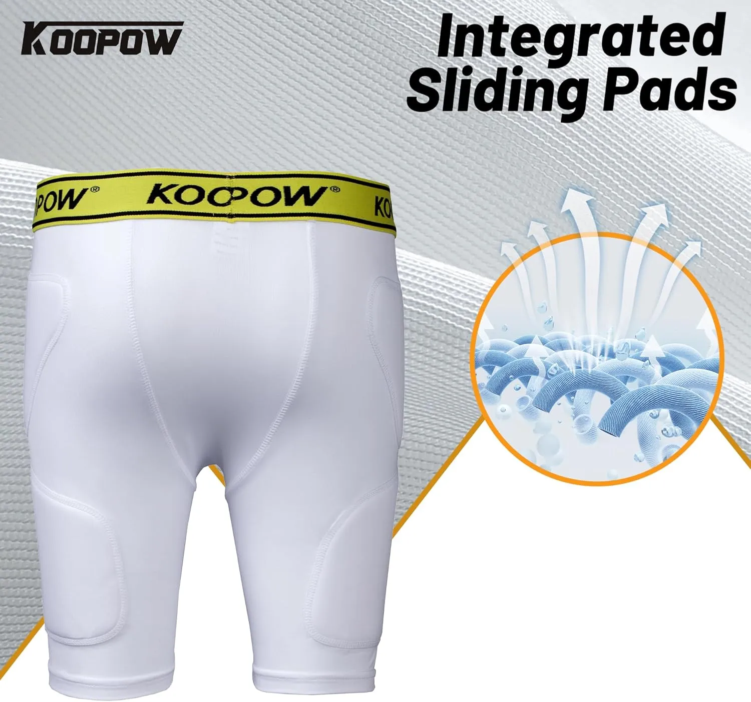 KOOPOW Youth Sliding Shorts Boys Padded Slider Shorts Sliding Pads with Cup Pocket for Baseball, Football, Hockey, Lacrosse