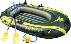 Large 2 Person Inflatable Boat, Foldable Inflatable Boat Set, Portable Thickened Floating Rafts, Wear-Resisting Kayak Rubber Boats Hovercraft Dinghies for Fishing Entertainment
