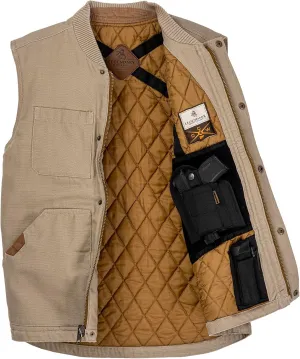 Legendary Whitetails Men's Concealed Carry Outerwear Vest for Men, Canvas Cross Trail Conceal CCW Holster, Hunting Insulated