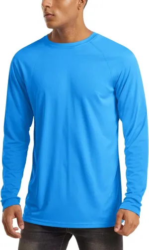 MAGCOMSEN Men's Long Sleeve Shirts UPF 50  UV Sun Protection Athletic Shirts for Hiking Running Workout Rash Guard