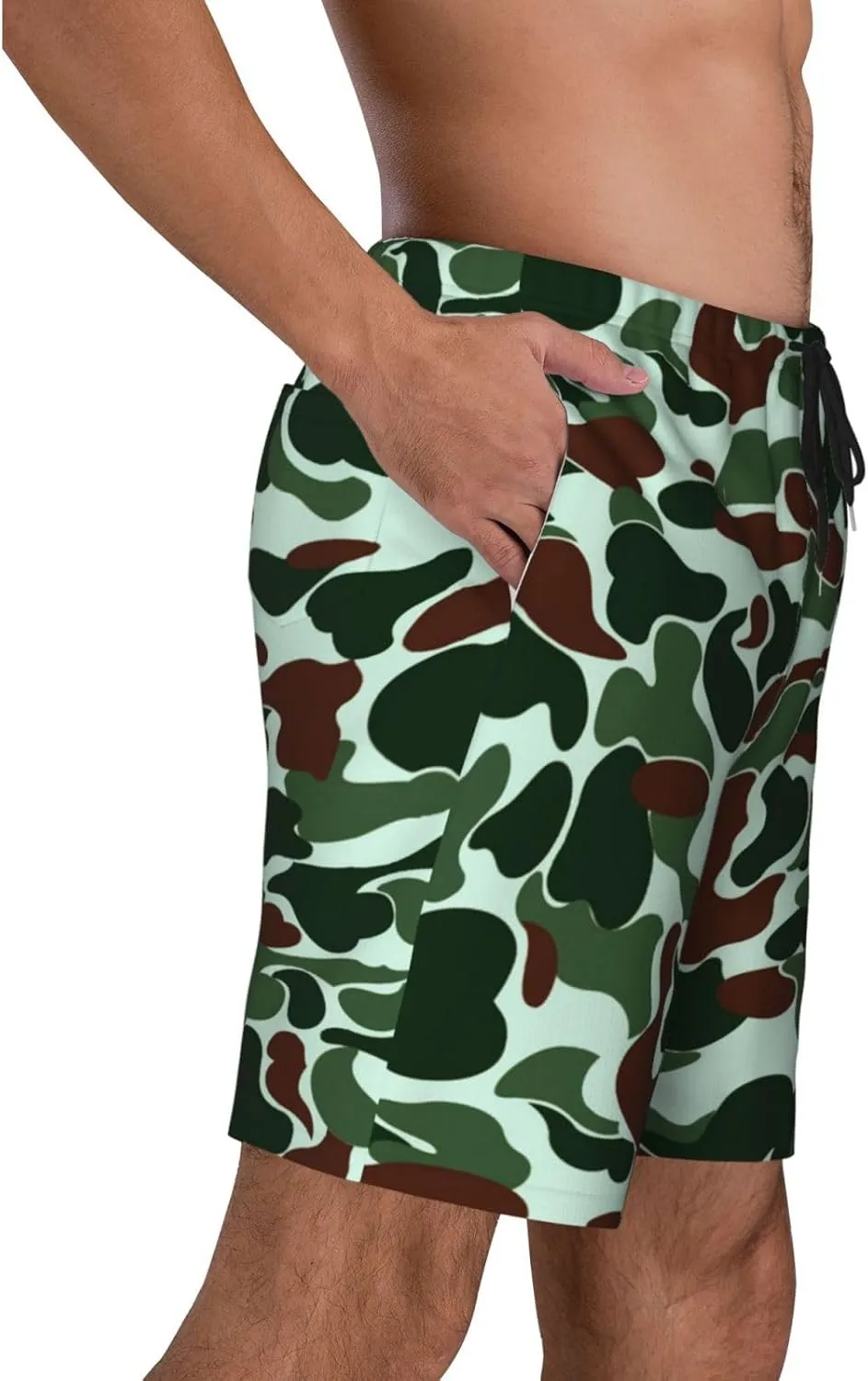 Mens Swim Trunks with Mesh Lining,Quick Dry Swimsuit Board Shorts Beach Pants Swimwear Bathing Suits