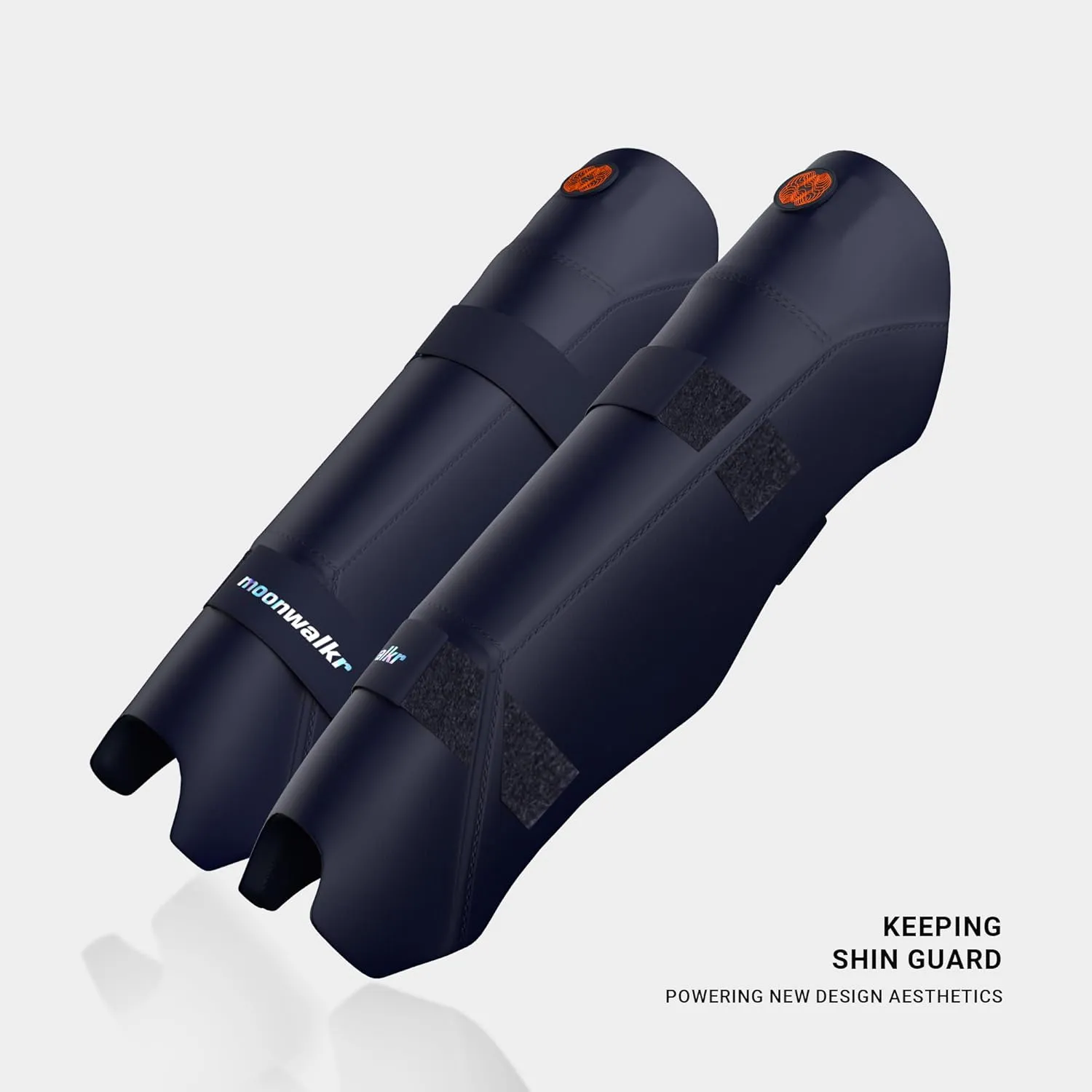 moonwalkr Cricket Wicket Keeping Shin Guards Cricket Guard for Keeper's Height (4'5" - 6'6") Wicket Keeping Pads Super Slim Gear Comes with a 3-inch Strap