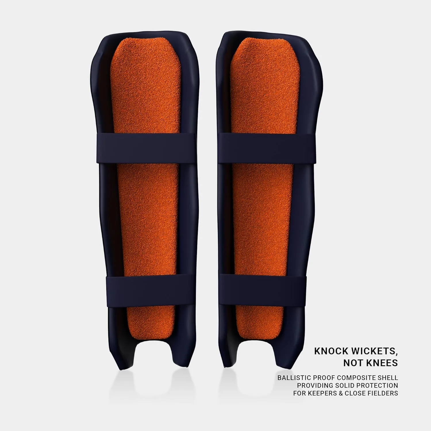moonwalkr Cricket Wicket Keeping Shin Guards Cricket Guard for Keeper's Height (4'5" - 6'6") Wicket Keeping Pads Super Slim Gear Comes with a 3-inch Strap