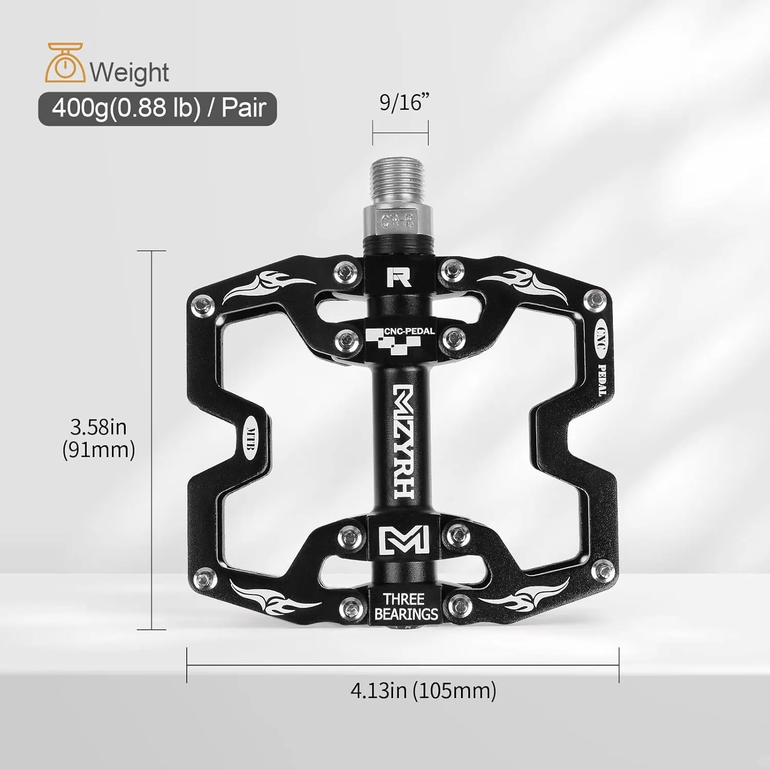 Mountain Bike Pedals,3 Bearings Bicycle Pedals,Aluminum 9/16" MTB Pedals Bicycle Flat Pedals for Road Mountain BMX MTB Bike