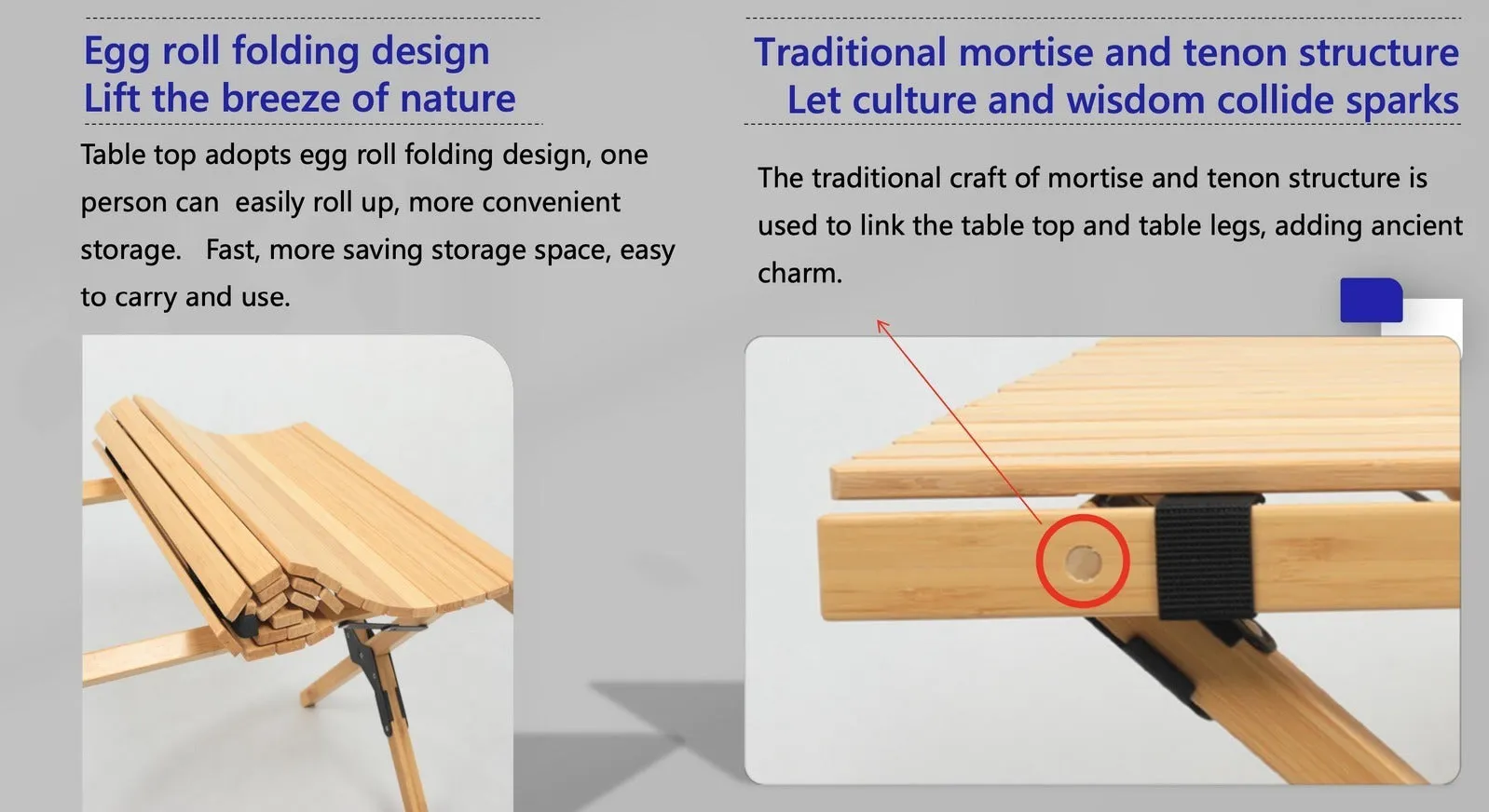 NNEDSZ 2 Chairs & 1 Table Set Bamboo Camping Folding Portable Outdoor Picnic Travel BBQ
