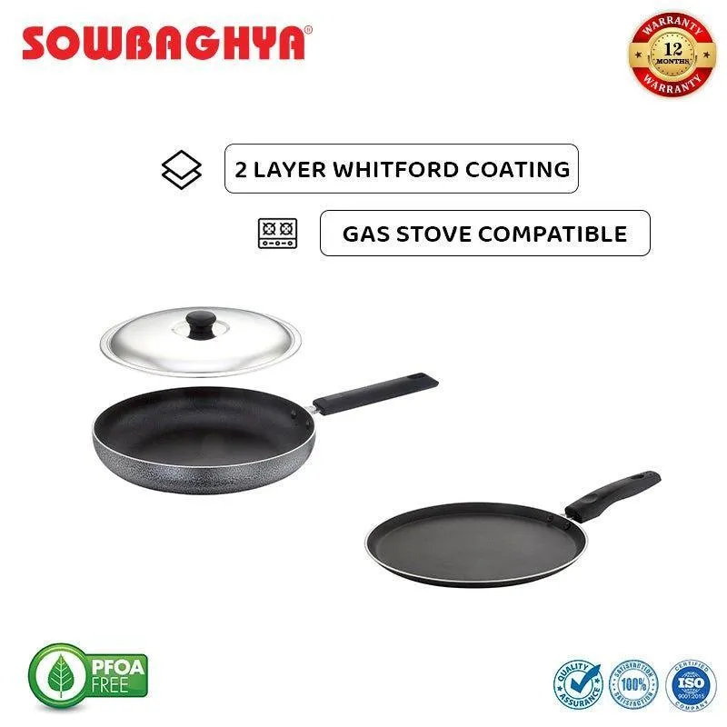 NS Breakfast Set (Dosa Tawa & Fry Pan with SS Lid)