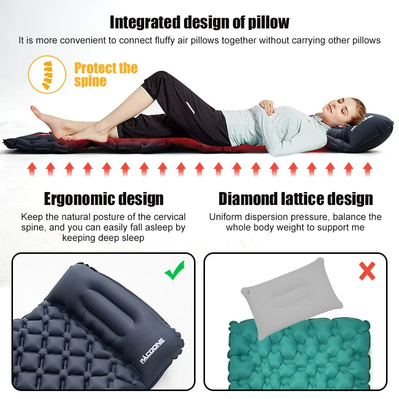 Outdoor Camping Sleeping Pad With Built In Air Pump