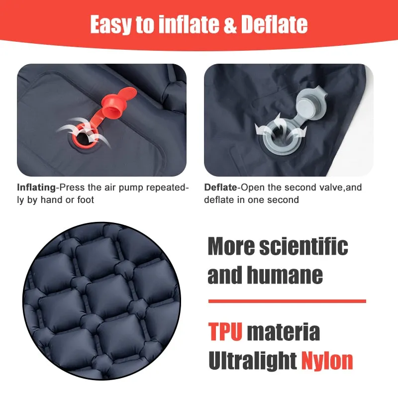 Outdoor Camping Sleeping Pad With Built In Air Pump