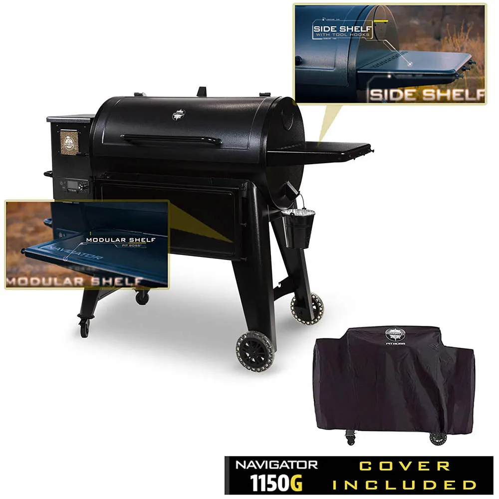 Pit Boss 1150 Pellet Grill with Cover PB1150G Navigator Series 10528