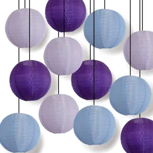 Purple Crush Celebration Party Parallel Ribbing Ribbed Nylon Lantern Combo Set (12 pc Set)