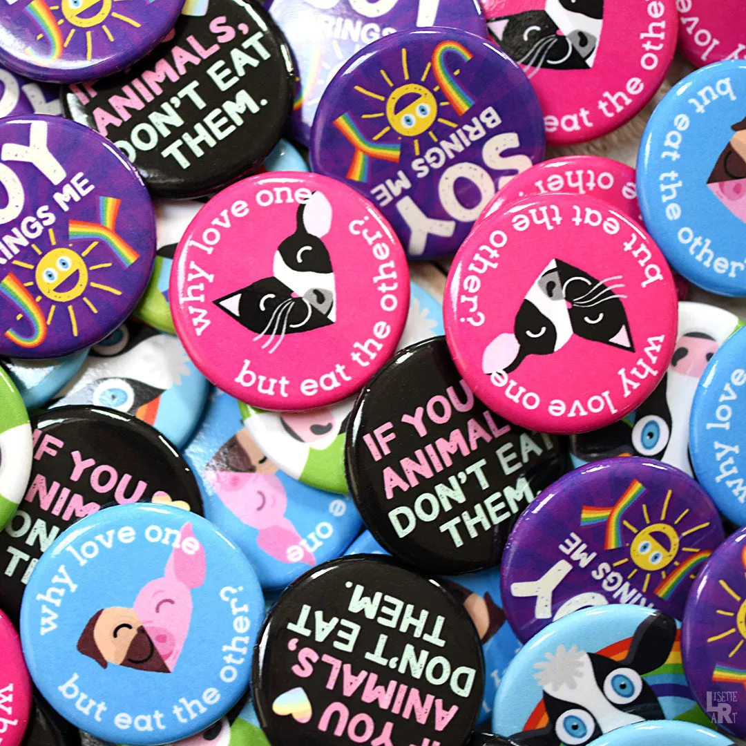 "Soy Brings Me Joy" 1.25” Round Vegan Pinback Button