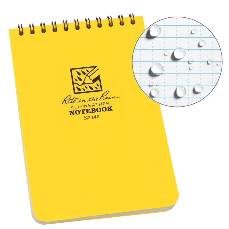 Rite in the Rain No146 Top Spiral 4x6 Notebook Universal Yellow