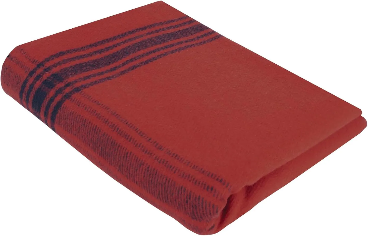 Rothco Striped Outdoor Wool Blanket  Heavyweight, Warm, and Comfortable  Emergency Blanket (Red/Navy Blue)