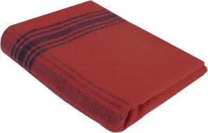 Rothco Striped Outdoor Wool Blanket  Heavyweight, Warm, and Comfortable  Emergency Blanket (Red/Navy Blue)