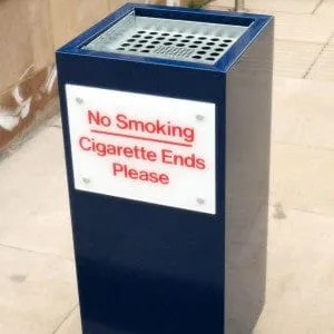 Square Metal Cigarette End Bin - 56 Litre