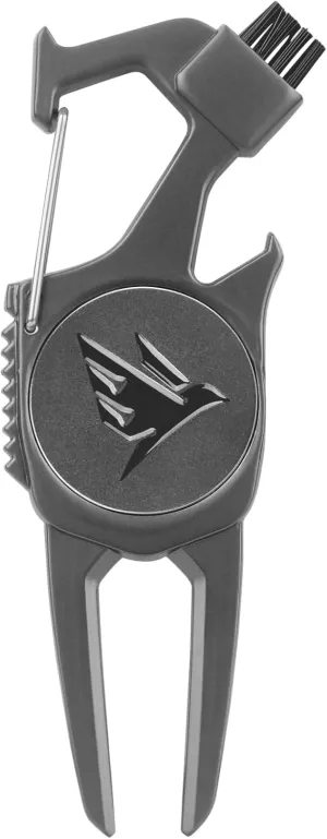 SWIFTEE Golf Divot Pitch Mark Repair Tool 7-in-1 - Club Holder, Brush, Clip Buckle, Groove Cleaner, Bottle Opener, Ball Marker, Divot Tool - Gift Box Included