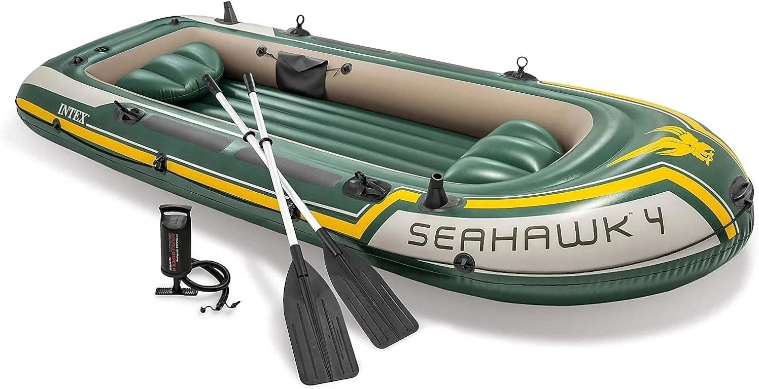 TEmkin Adult Heavy-Duty Kayak Inflatable Boat, Wear-Resistant Hovercraft for Fishing, Tourism, and Entertainment Small Boats