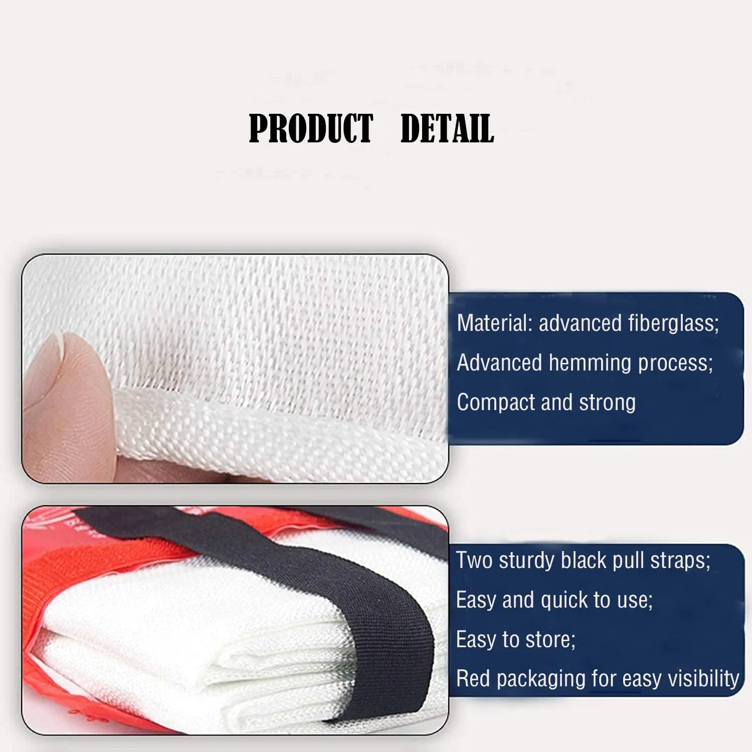 TONYKO Emergency Fire Blanket for Home and Kitchen - Orange - Fire Suppression, Fiberglass Fireproof